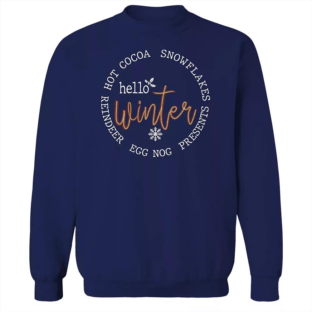 Men's Hello Winter Fleece Sweatshirt, Adult Unisex,  Product Image