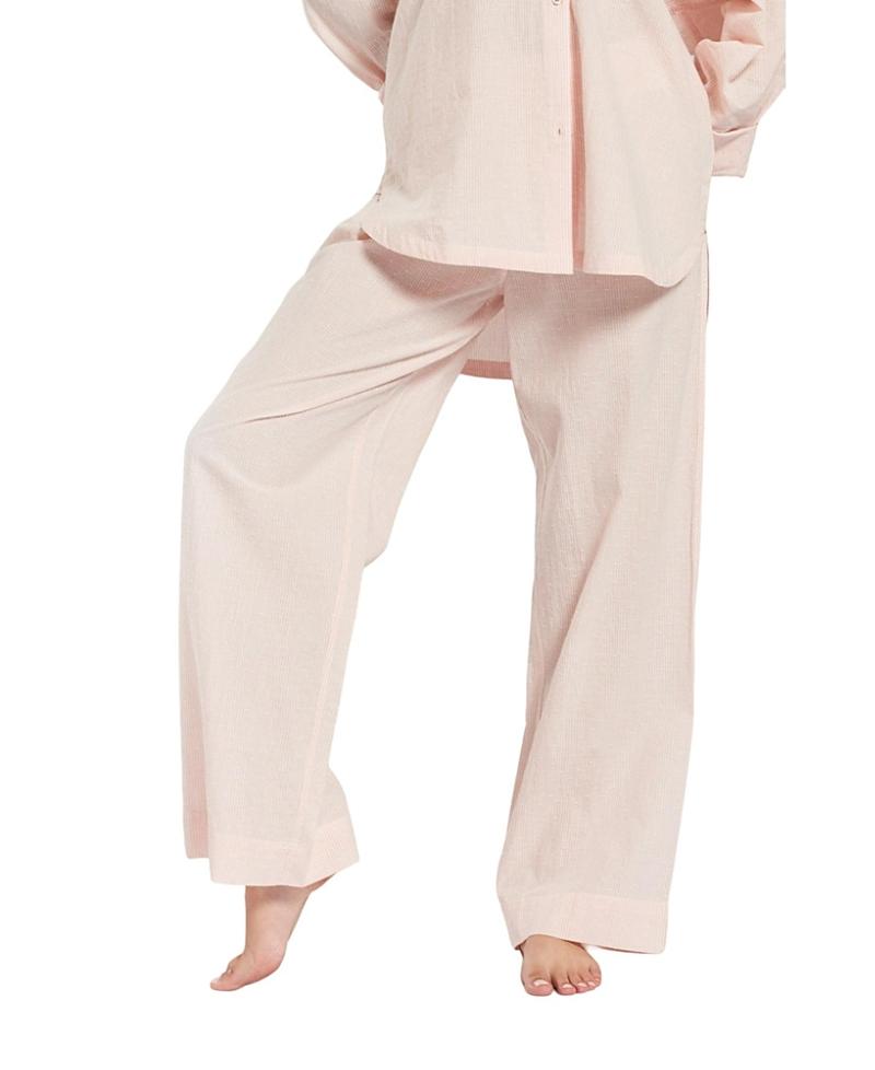 Peachaus Womens Chicory Striped Woven-Cotton Pajama Pants Product Image
