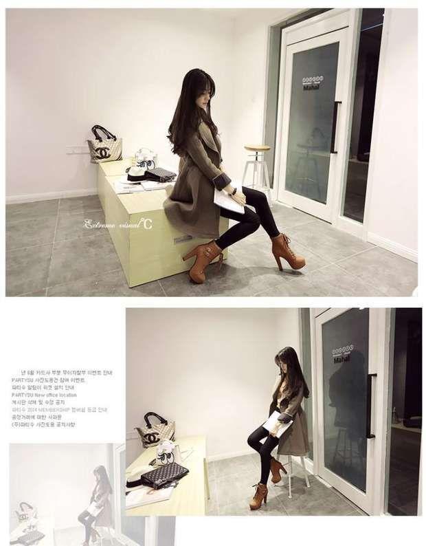 Lace-Up High-Heel Platform Short Boots Product Image