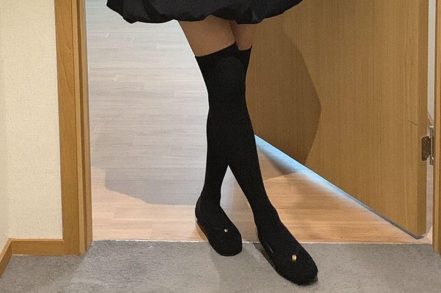 Sleeveless Plain Bow Accent Loose-Fit Mini Bubble Skirt Product Image