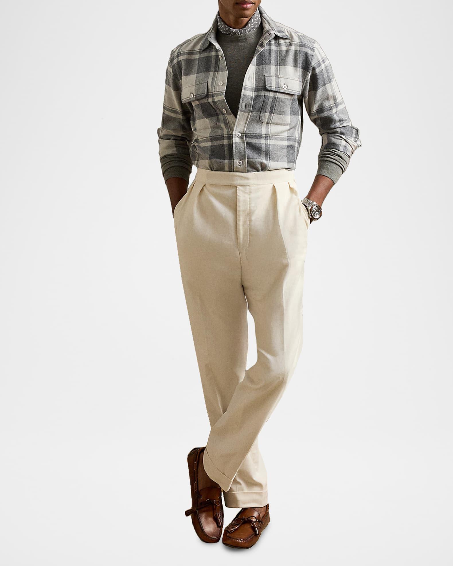 Men's Cashmere Plaid Utility Button-Down Shirt Product Image