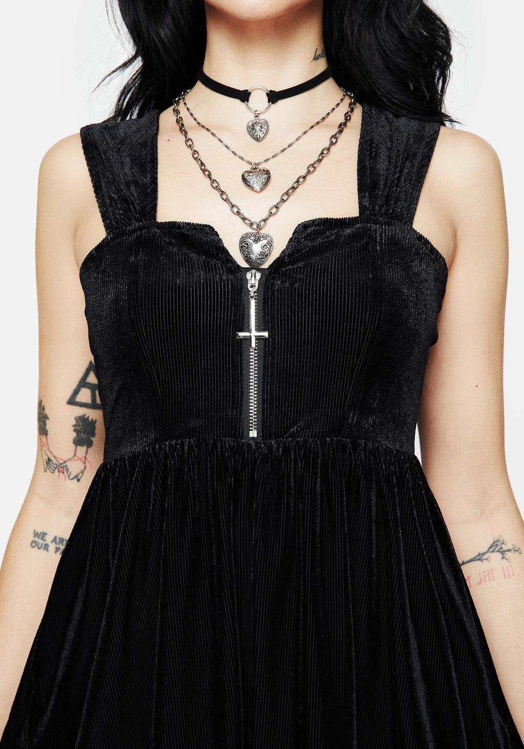 Heartless Zip Front Mini Dress Product Image