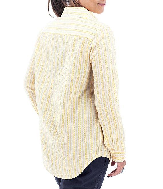 Aventura Colmar Stripe Collared Neckline 3/4 Roll Tab Top Product Image