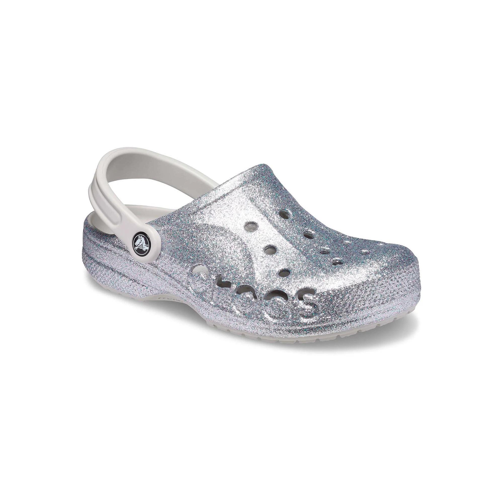 Crocs Baya Women's Glitter Clogs, Size: M8W10, Silver Glitter Product Image