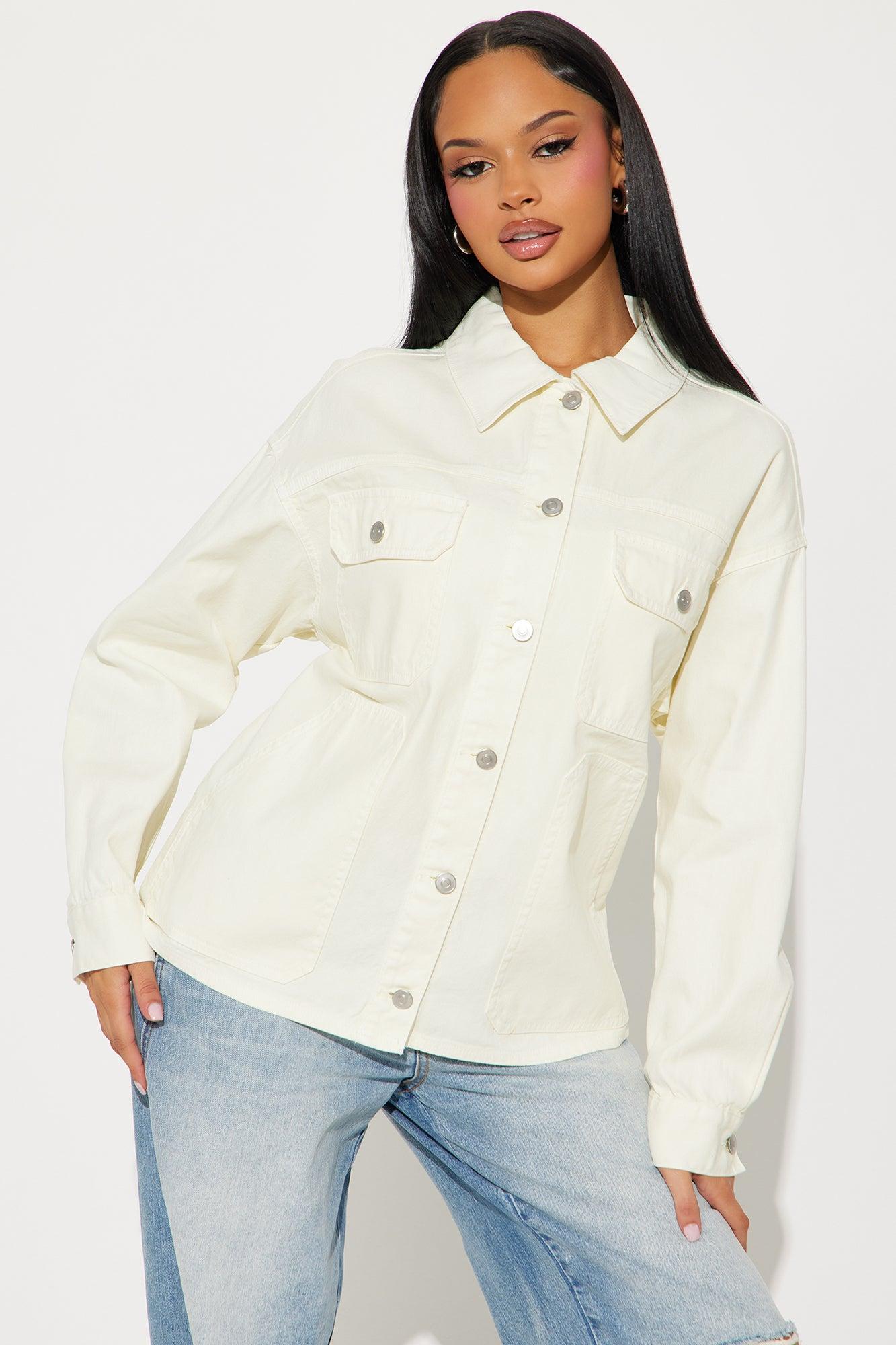 School Days Oversized Jacket - Cream Product Image
