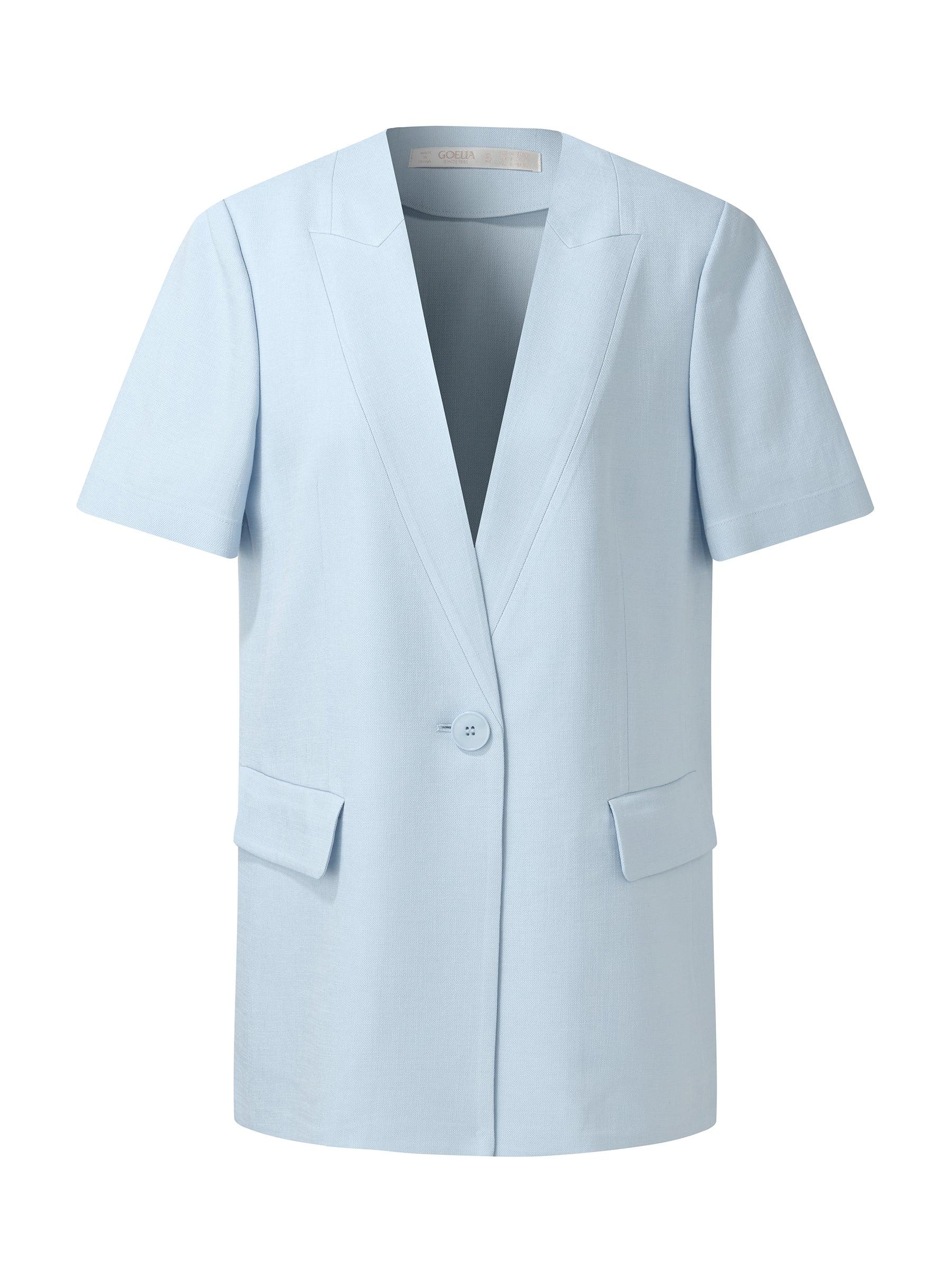 100% Acetate Women Short Sleeve Blazer Product Image