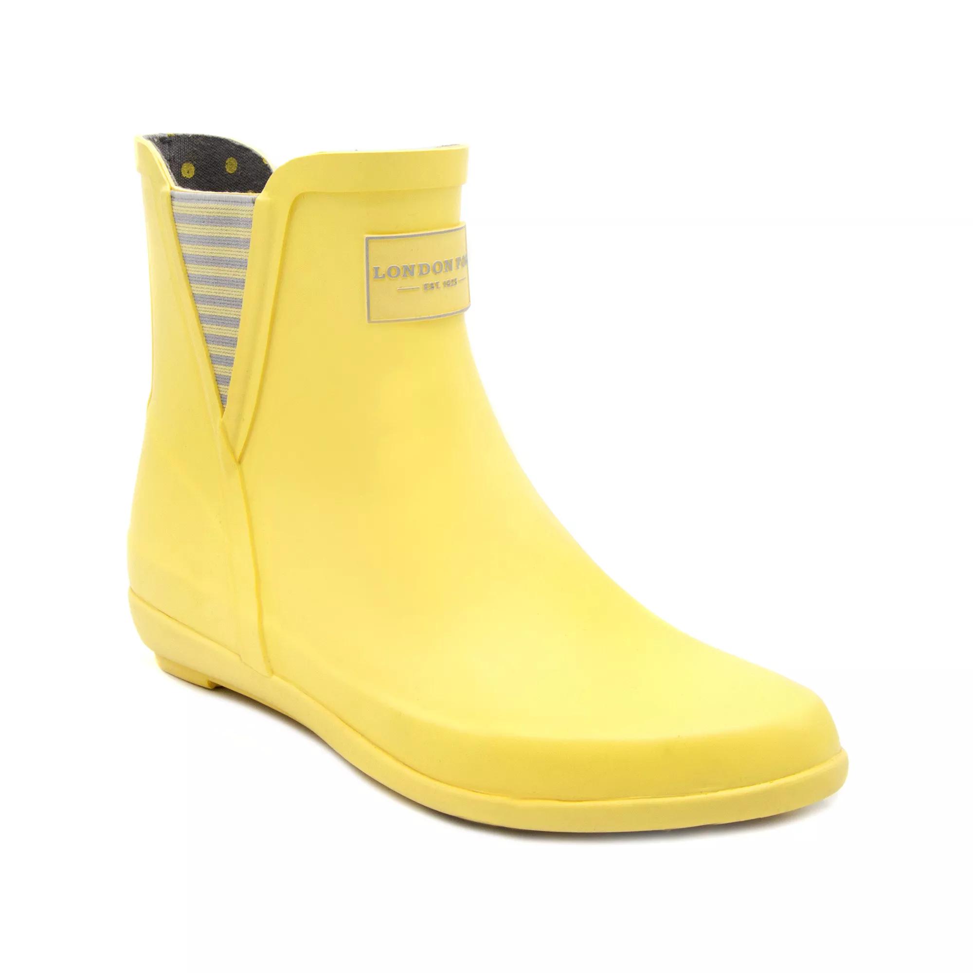 London Fog Piccadilly Women's Waterproof Rain Boots, Girl's, Size: 6, Black Floral Print Product Image