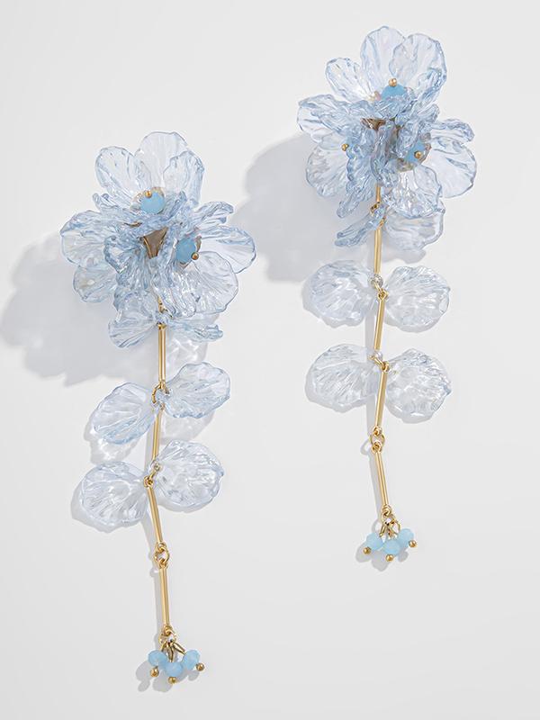 Beaded Flower Shape Earrings Accessories Product Image
