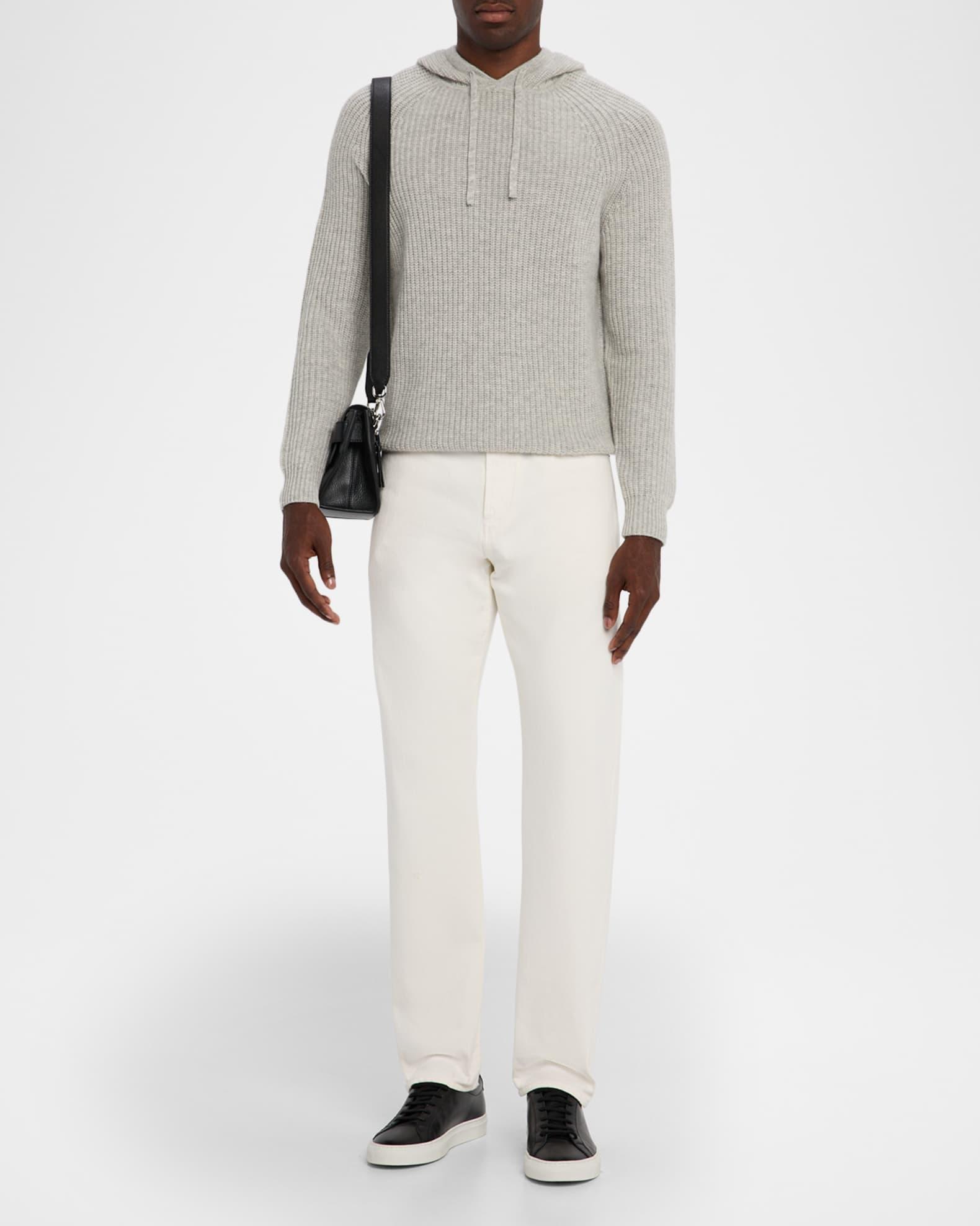 Men's Ribbed Wool and Cashmere Knit Hoodie Product Image