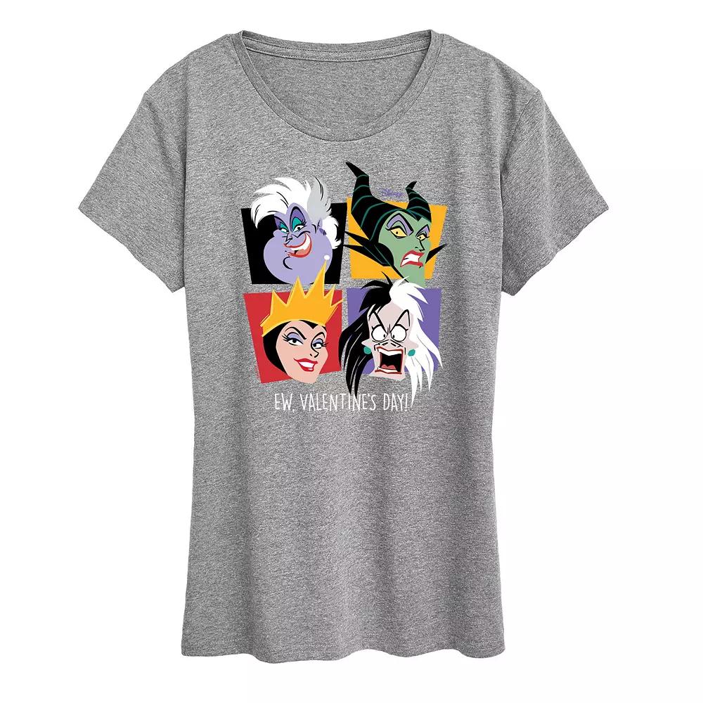 Disney Villain Ursula, Cruella, Maleficent & Evil Queen Women's Ew, Valentine's Day Graphic Tee,  Product Image