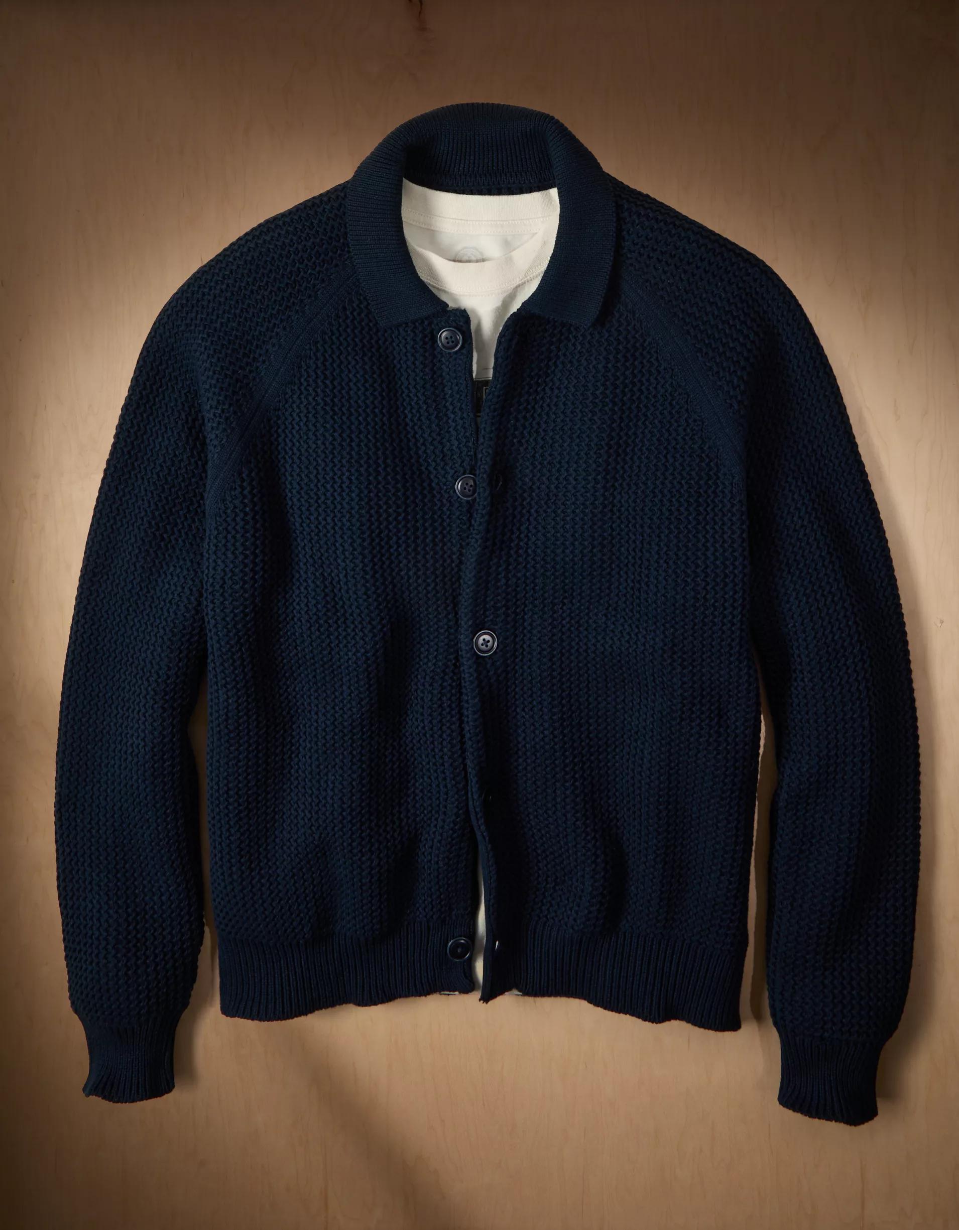 AE x Tru Kolors Cotton Button-Front Cardigan Product Image