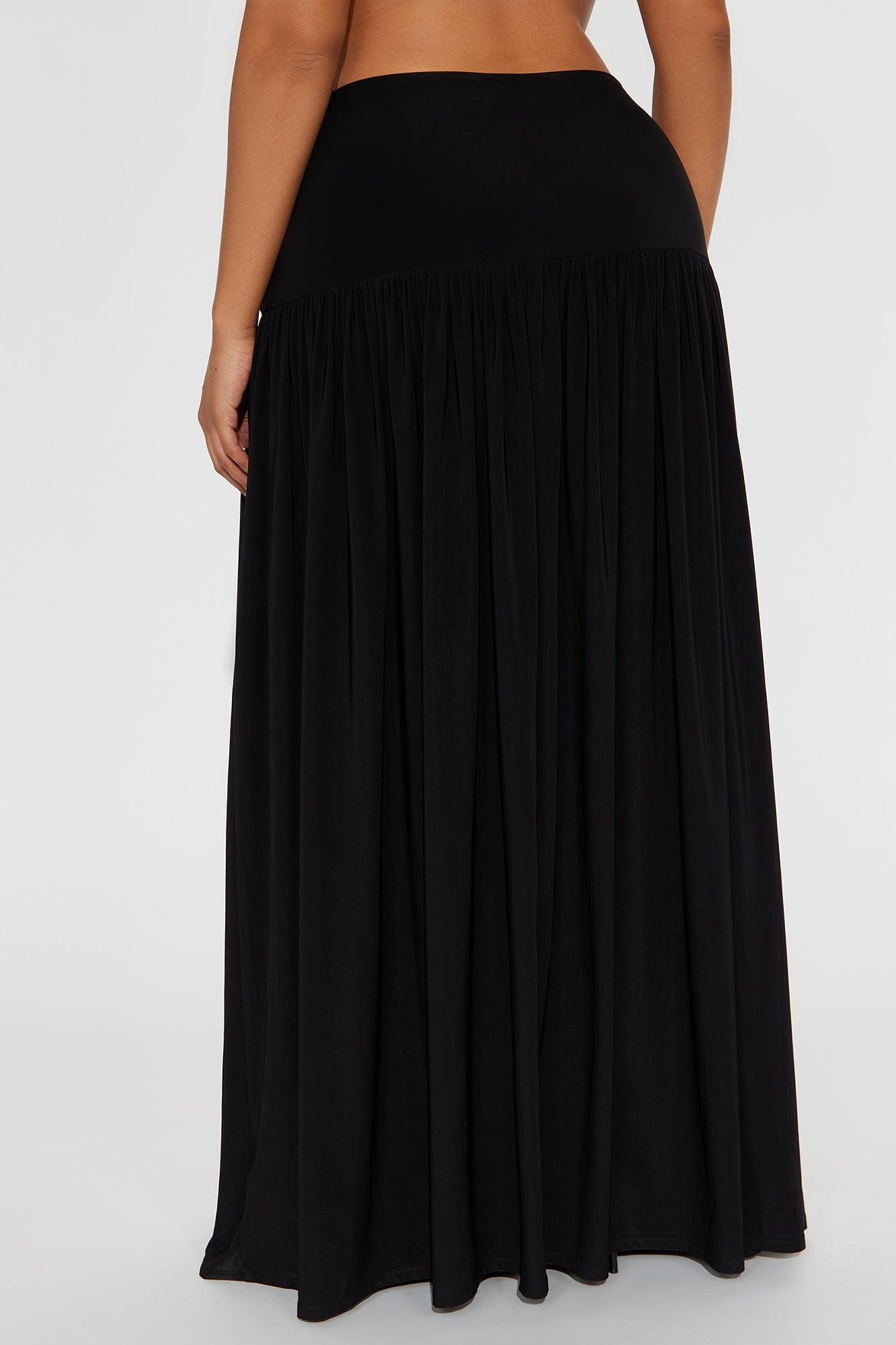 Marnie Tiered Drop Waist Maxi Skirt - Black Female Product Image