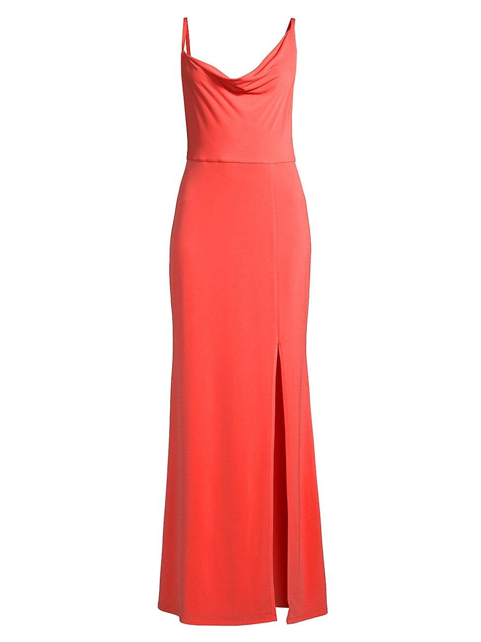 Womens Draped Cowl-Neck Gown Product Image