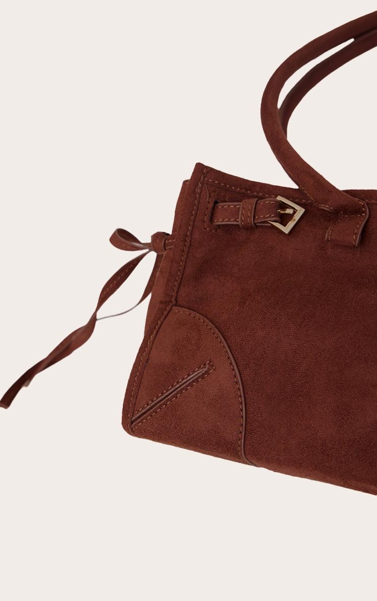 Chocolate Faux Suede Long Shoulder Bag Product Image