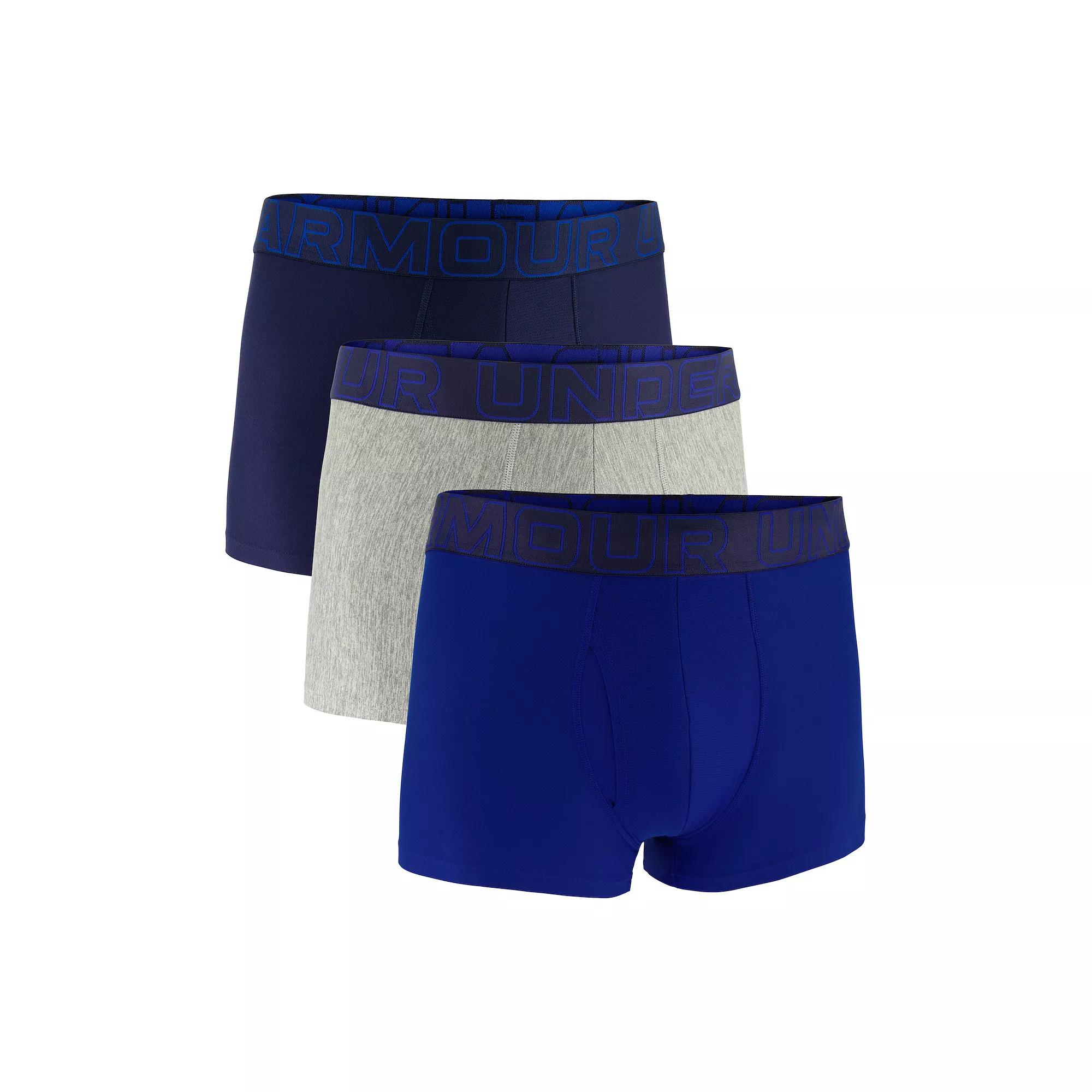 Men's Under Armour 3-pack Performance Tech 3-in. Boxer Briefs, Size: XL, Royal Product Image