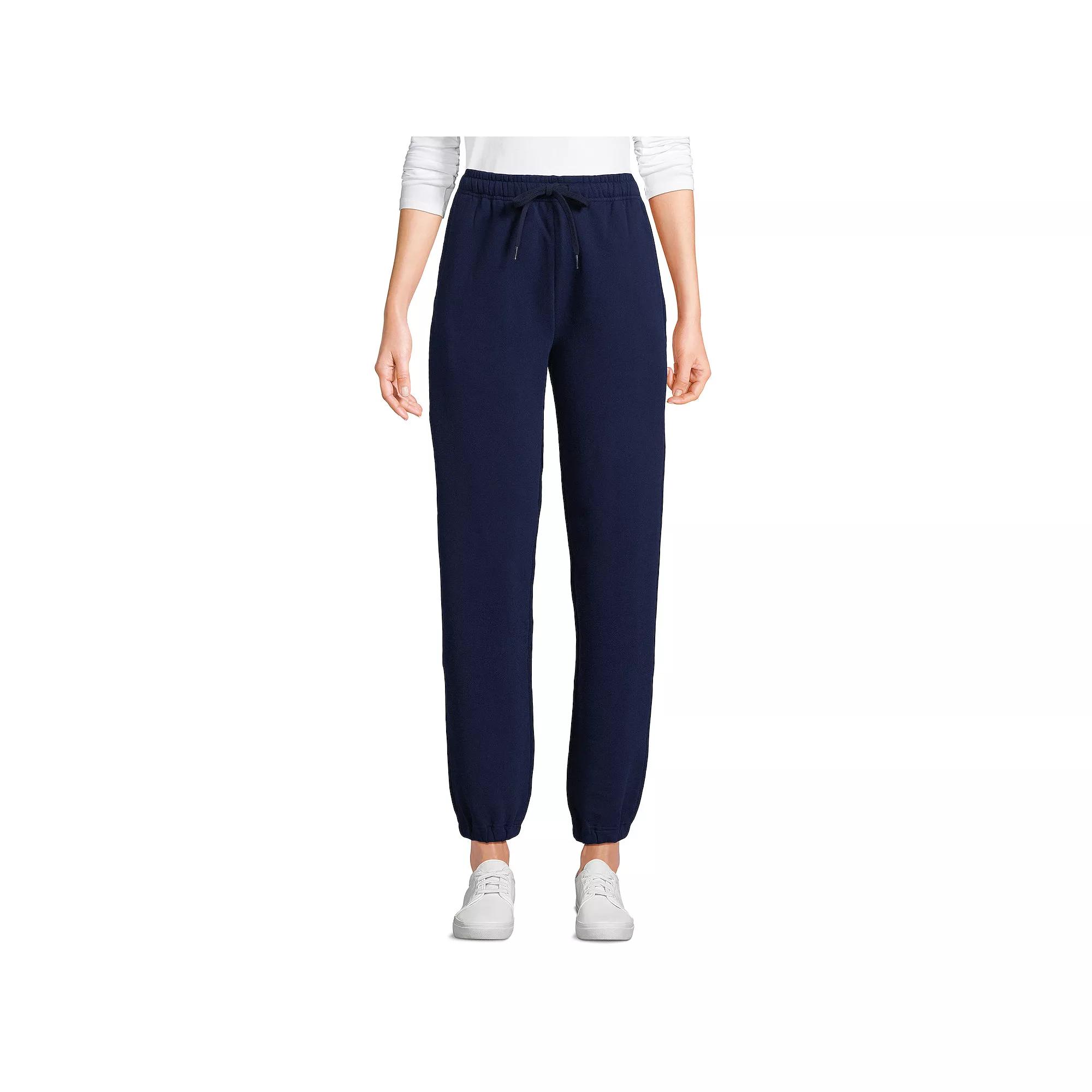 Petite Lands' End Fleece High-Rise Jogger Pants, Women's,  Product Image