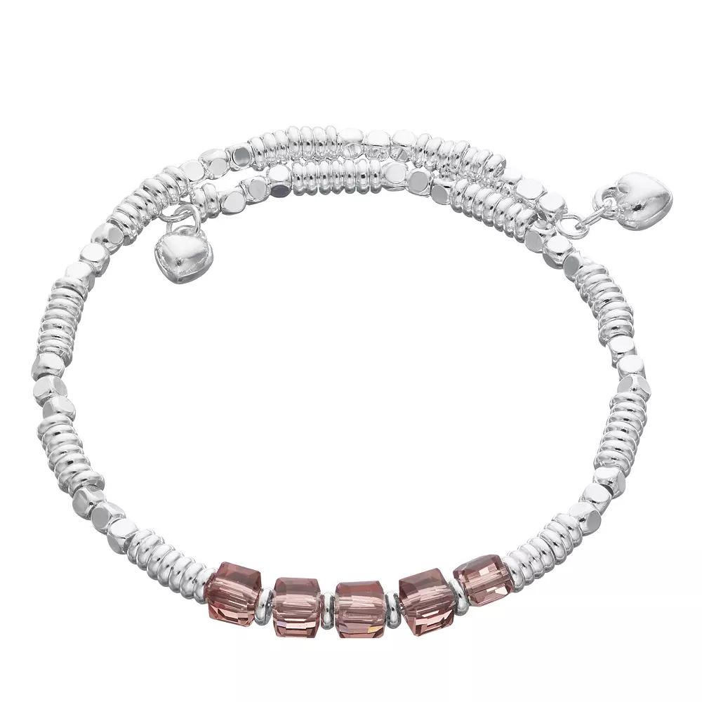 City Luxe Silver Tone Birthstone Beaded Bracelet, Women's, June Product Image