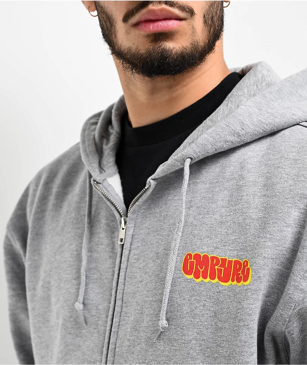 Empyre Skate Graffiti Logo Grey Hoodie Product Image