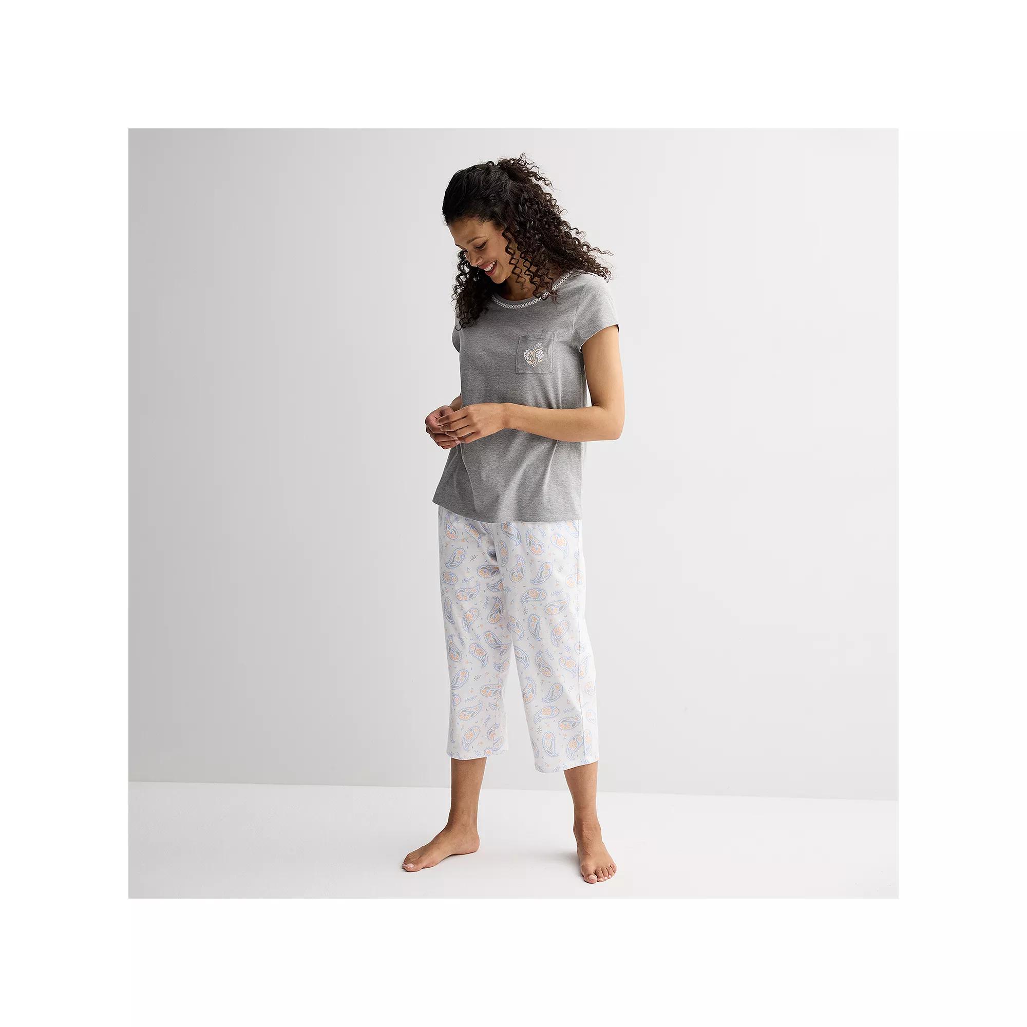 Women's Croft & Barrow® Mom's Day Sleep Set, Size: Medium, Soft Paisley Product Image