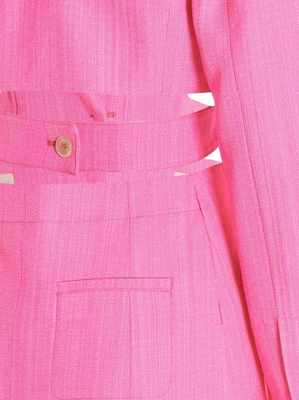 JACQUEMUS Bari Cutout Single-breasted Mini Blazer Dress In Pink Product Image