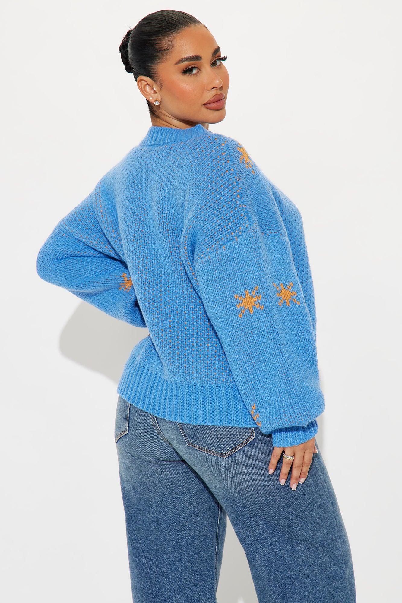 Howdy Cowboy Boot Sweater - Blue/combo Product Image