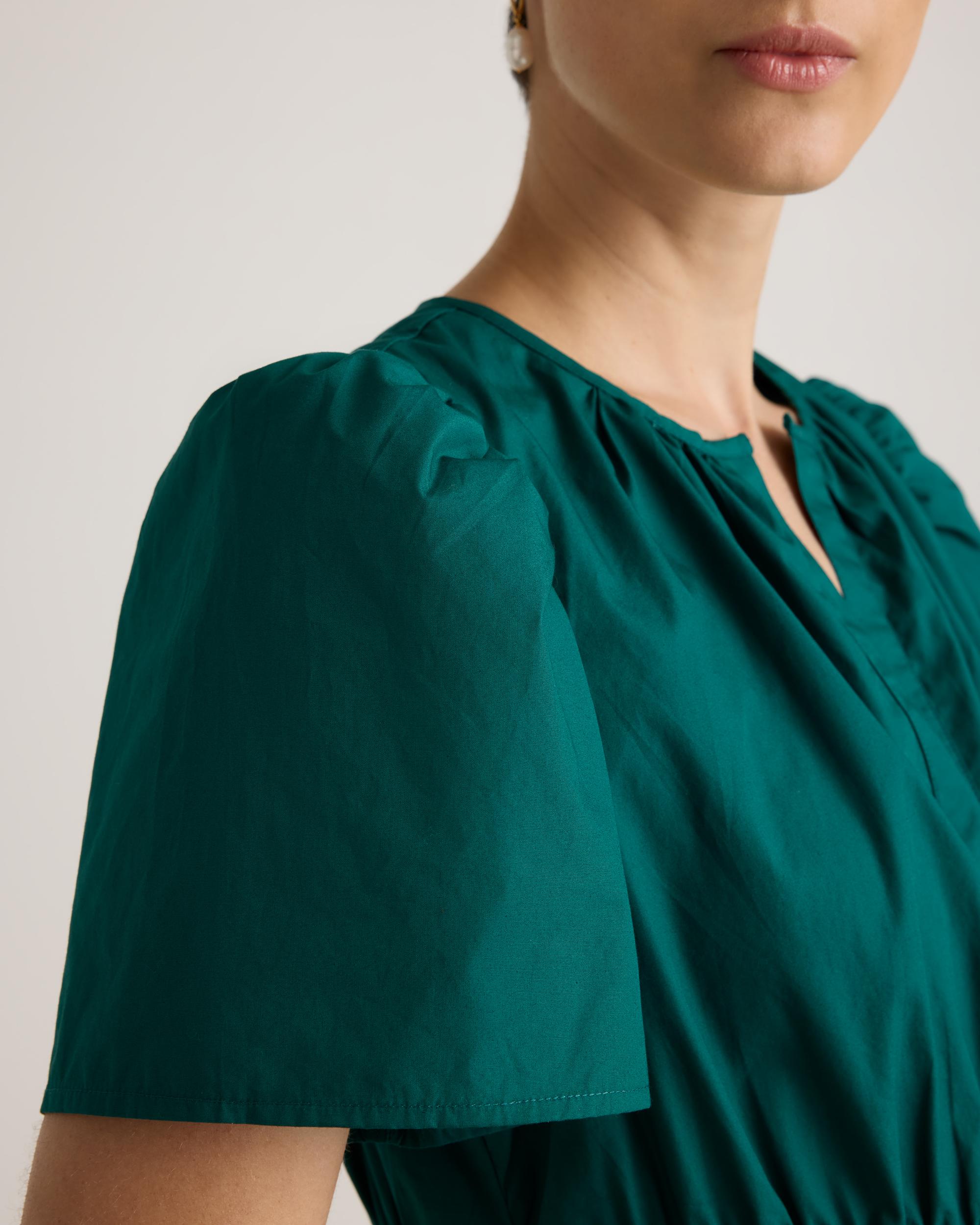 Quince | Women's Poplin Tiered Mini Dress Organic Cotton Product Image