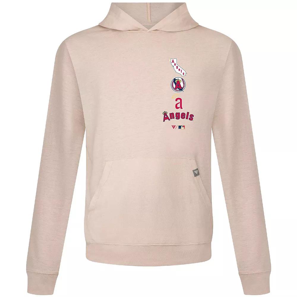 Mens Levelwear Cream Los Angeles Angels Base Line Pullover Hoodie Product Image