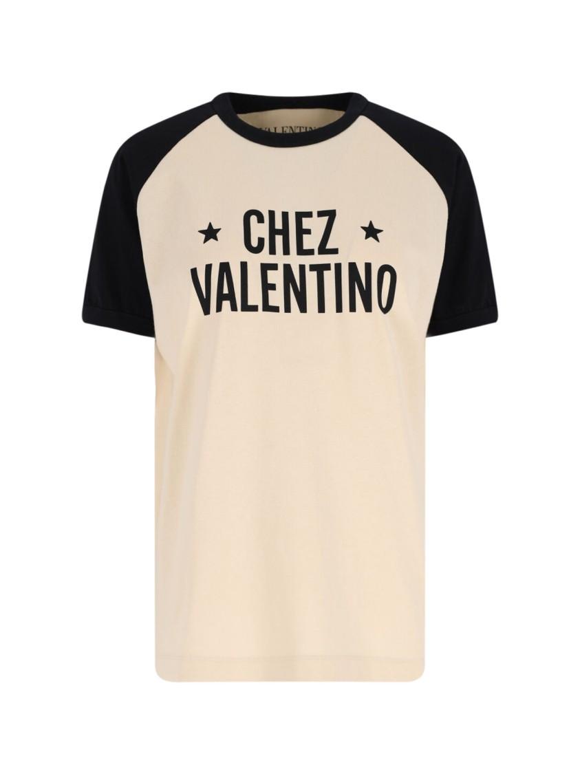 VALENTINO Chez Logo T-shirt In Neutral Product Image