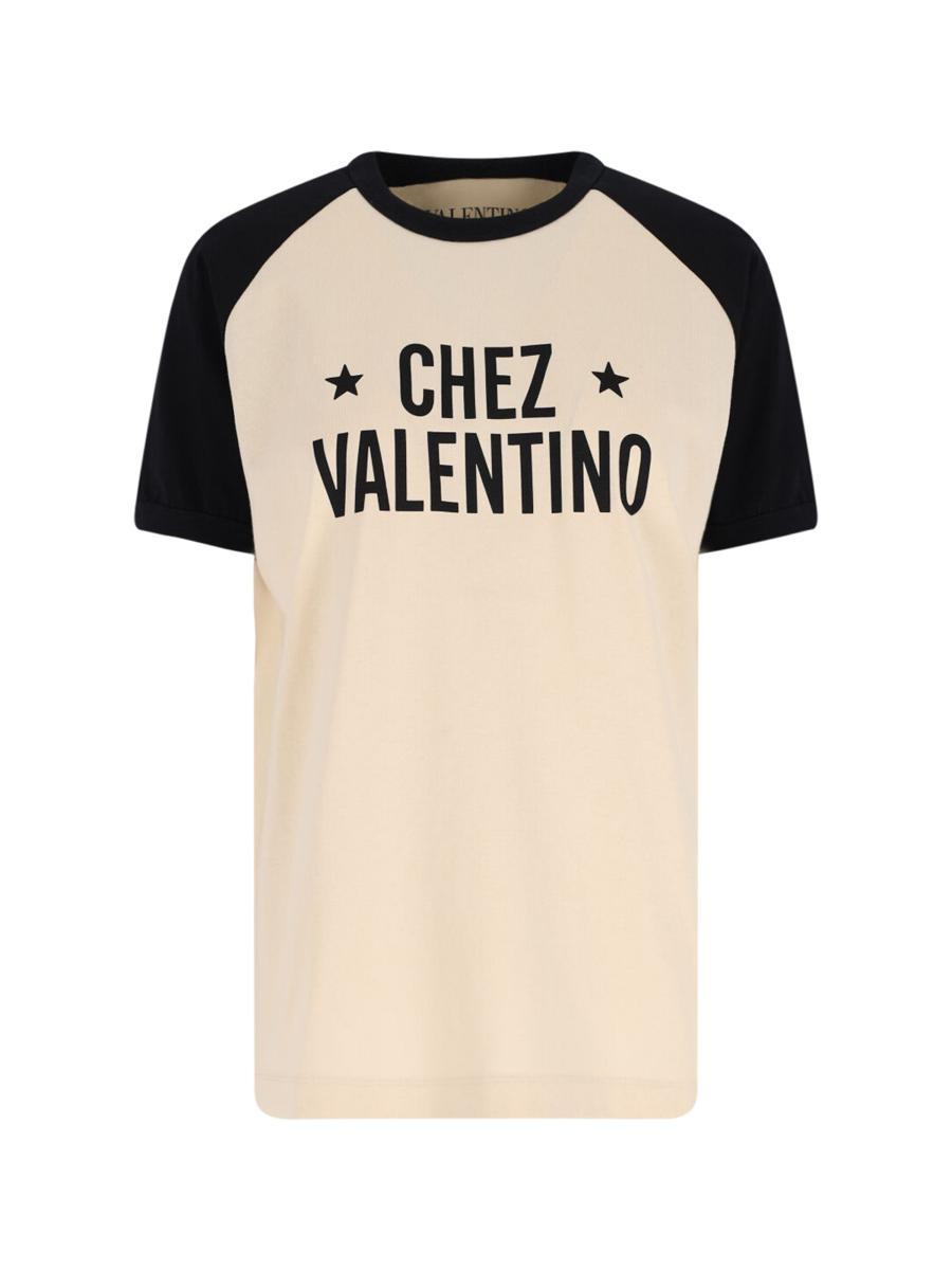 VALENTINO Chez Logo T-shirt In Neutral Product Image