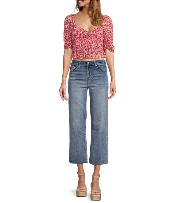 7 For All Mankind Alexa High Rise Wide Leg Cropped Jeans Product Image