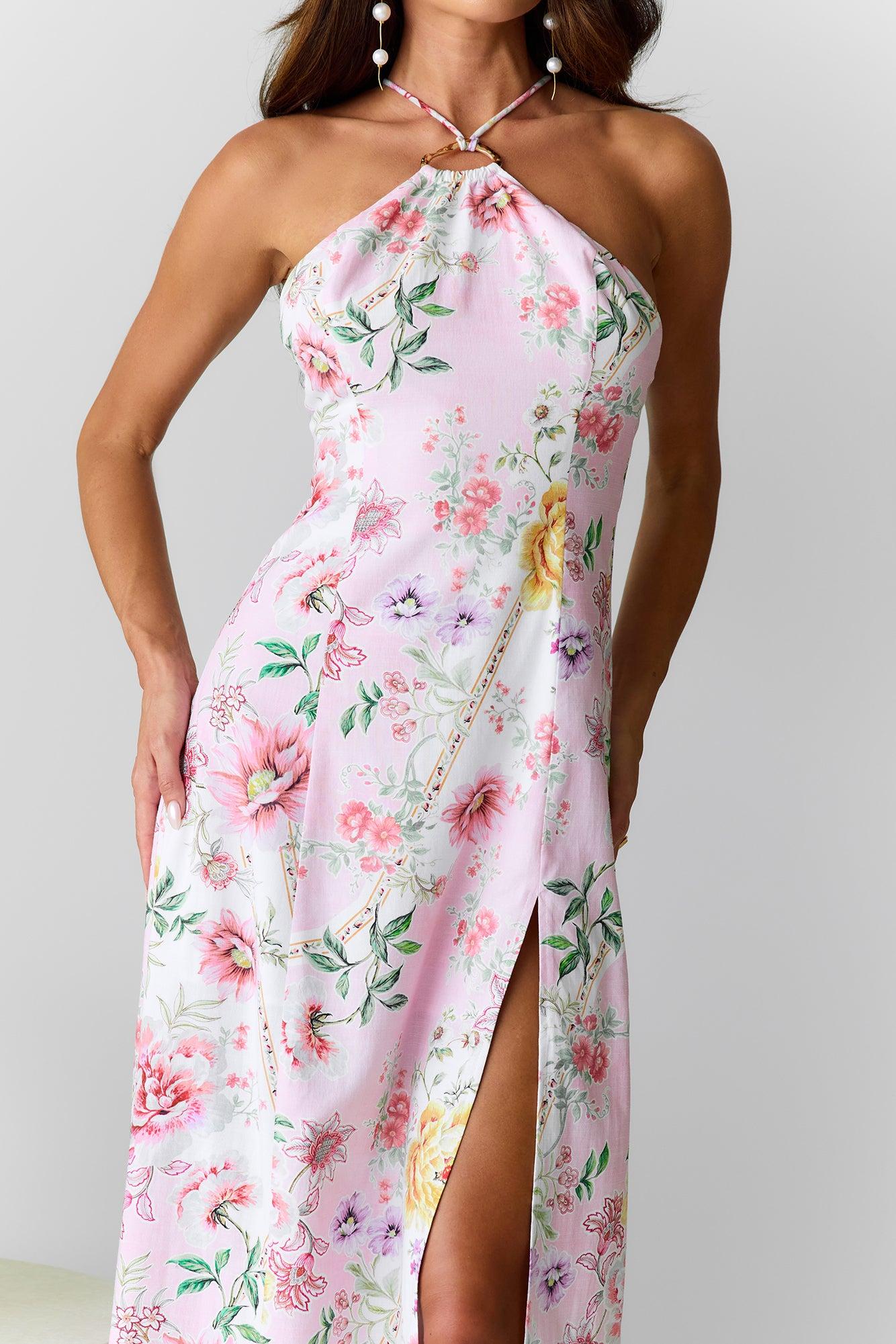 Sunset Dahlia Midi Dress Floral Product Image