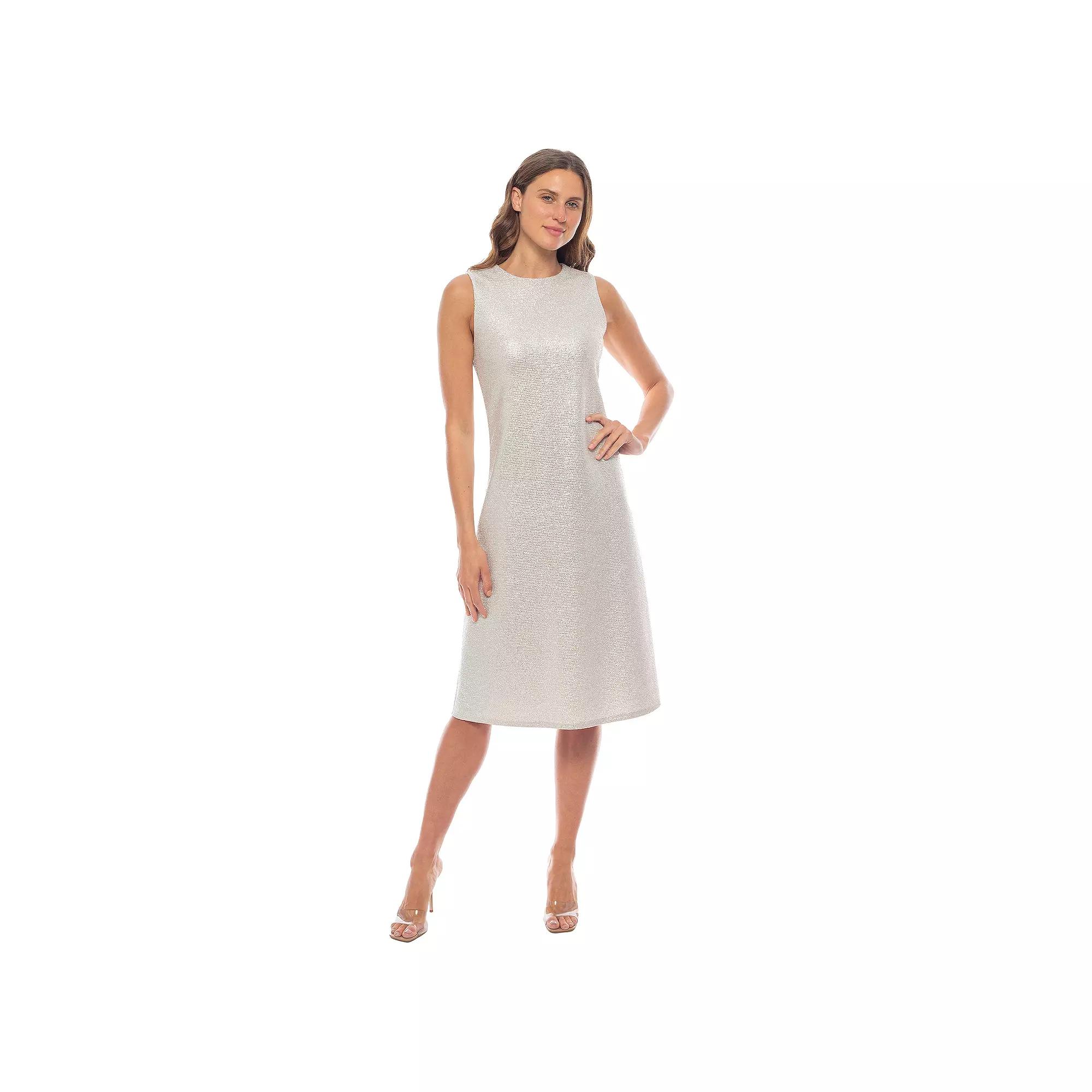 Women's Marina Stretch Brocade Sleeveless Midi Dress,  Product Image