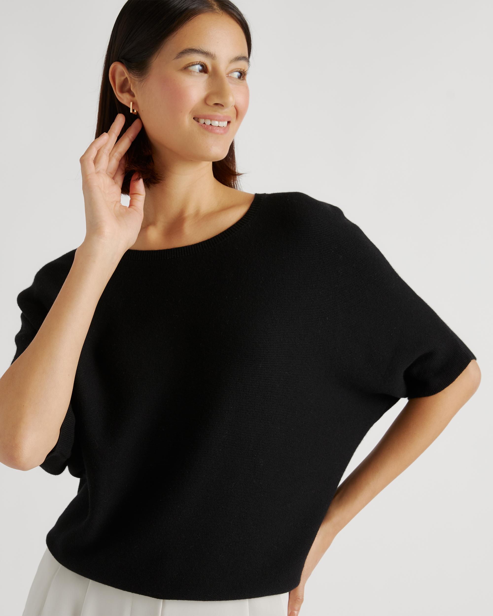 Quince | Women's Lightweight Cotton Cashmere Link-Stitch Dolman Sweater Size XS Product Image