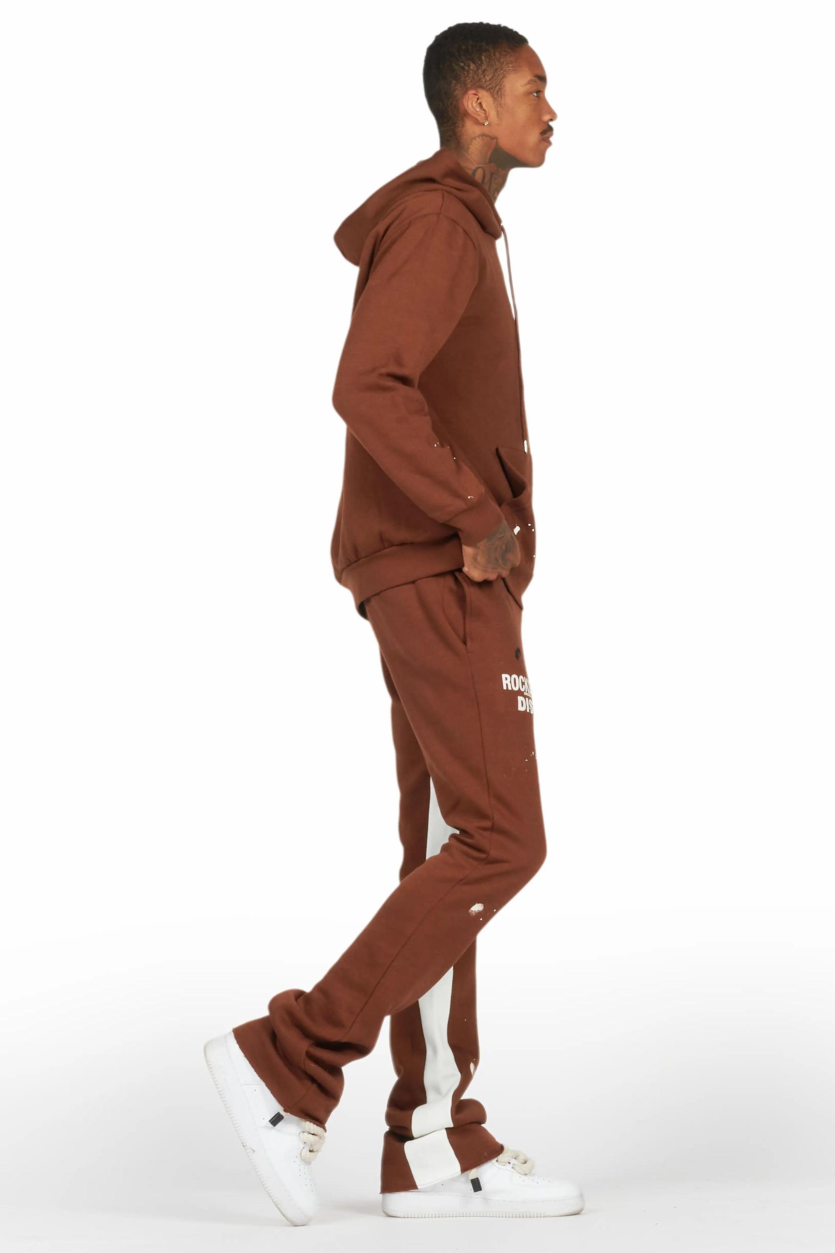 Jaco Brown Hoodie Baggy Fit Pant Track Set Male Product Image