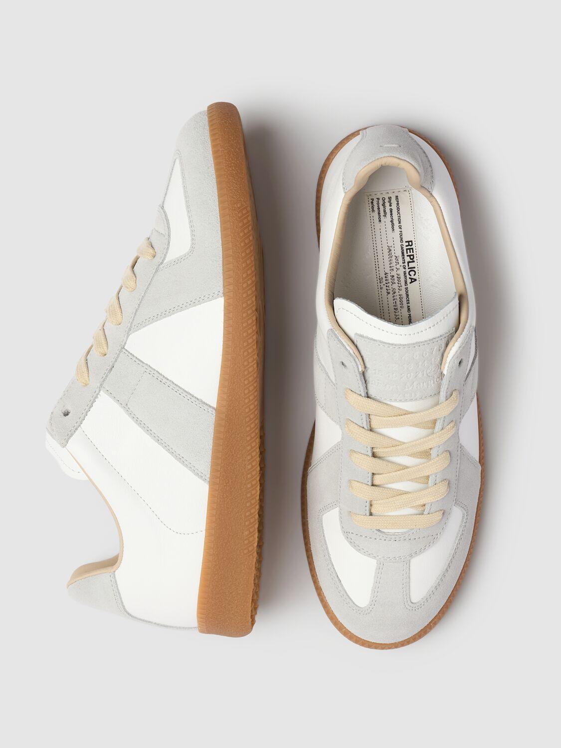 MAISON MARGIELA Replica Leather And Suede Sneakers In White Product Image