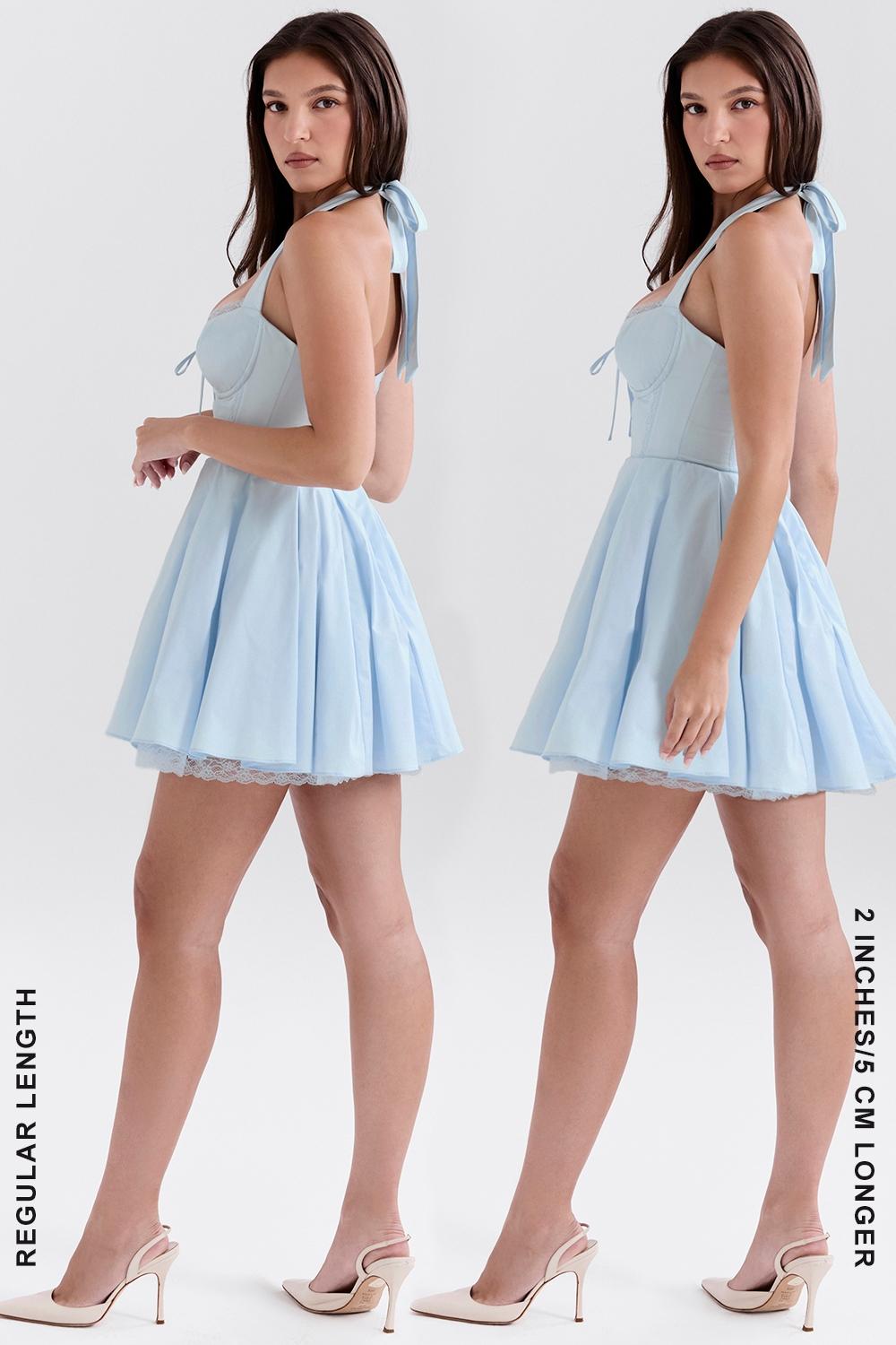 Harriet  bluebell cotton halter mini dress Product Image