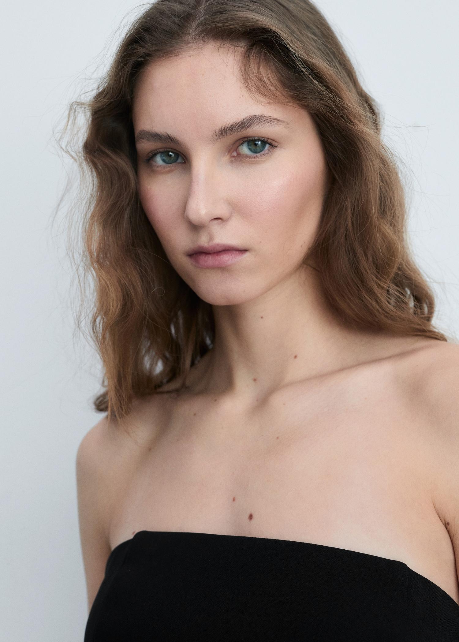 Combined strapless dress - Women | MANGO USA Product Image