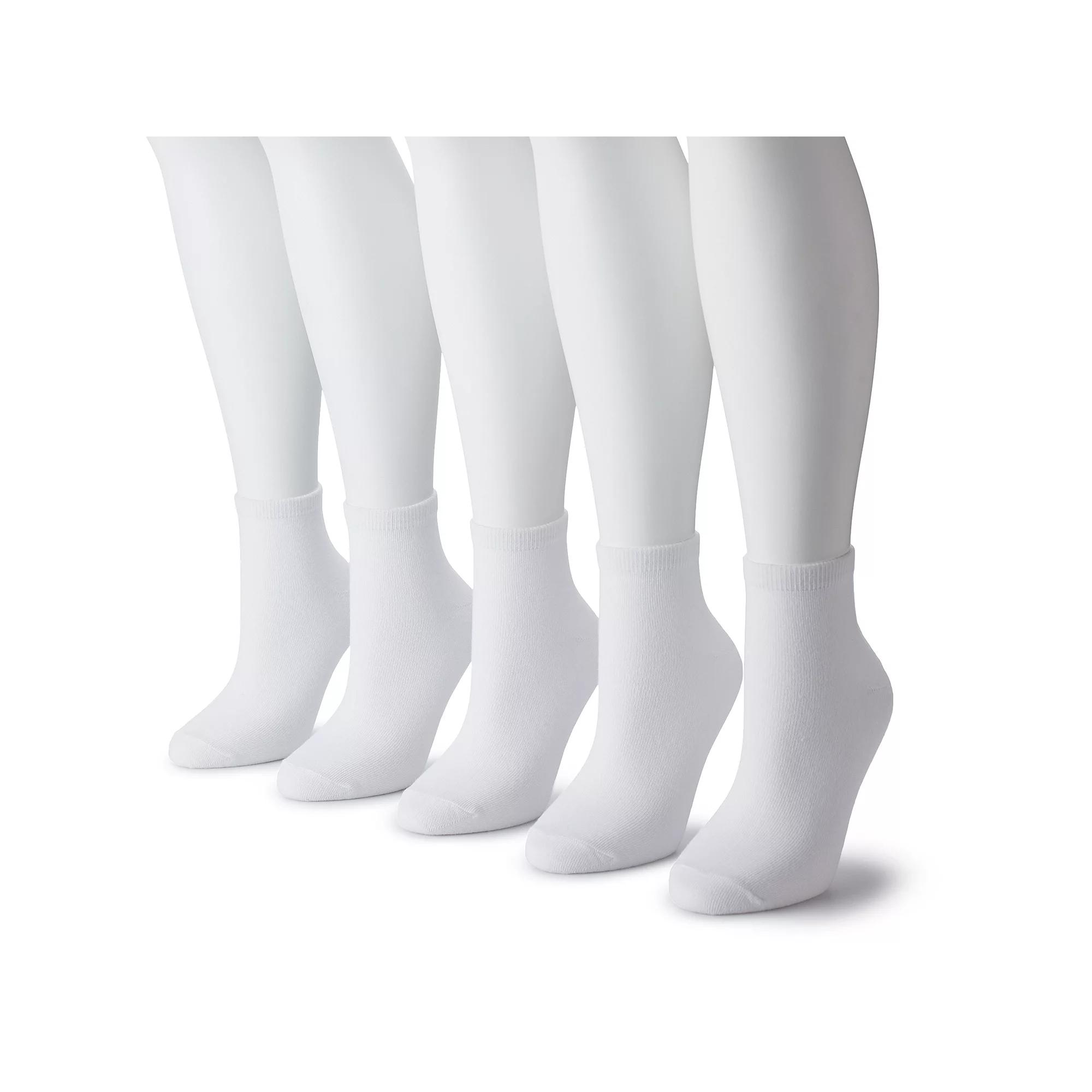Women's Sonoma Goods For Life® 5 Pack Neutral Color Quarter Socks, Size: 9-11, White Product Image