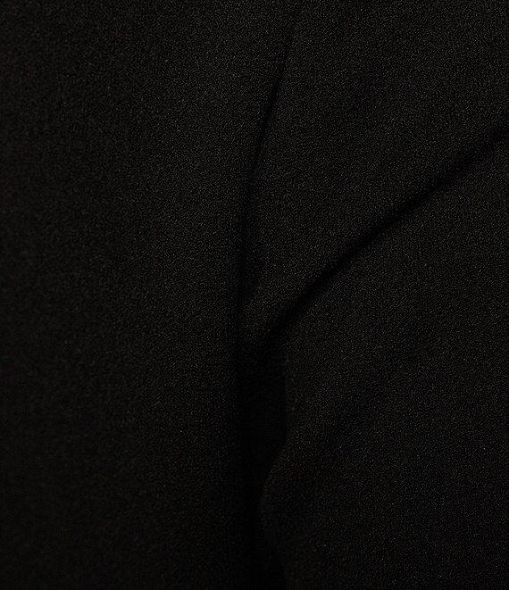 Trina Turk Valentine Crepe Knit Round Neck Long Sleeve Sheath Mini Dress Product Image