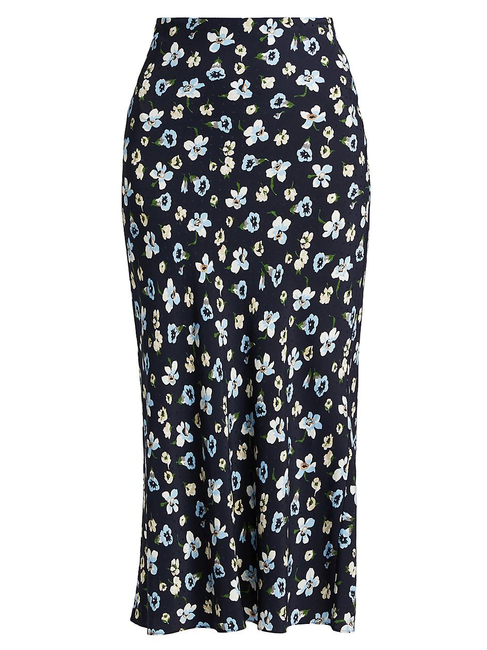 Womens Clover Floral Midi-Skirt Product Image