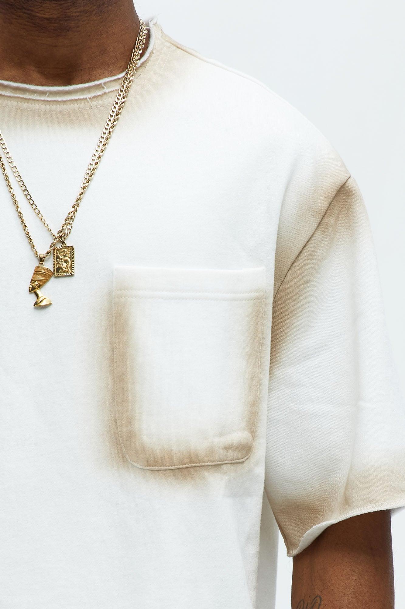 Tyson Blurred Lines Relaxed Fleece Tee - Cream Product Image