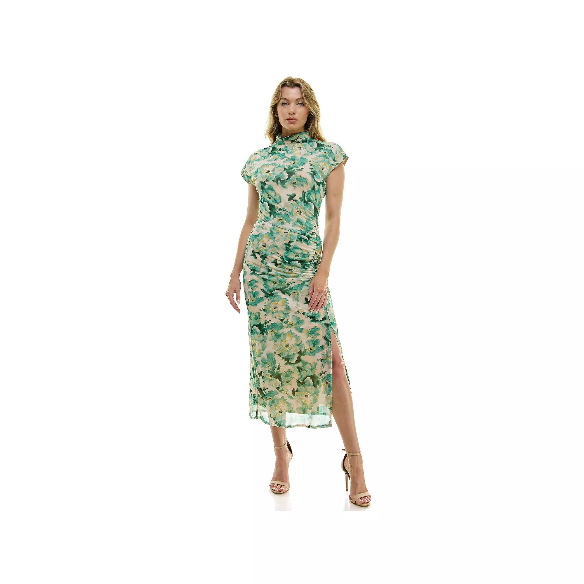 Women's Luxology Mesh Mockneck Midi Dress,  Product Image