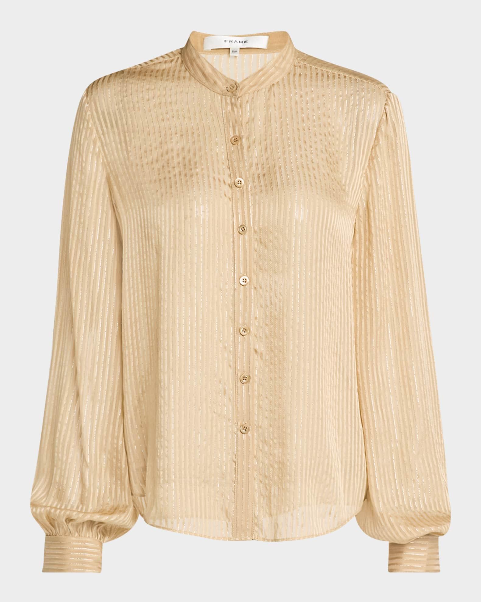 Stripe Button-Front Blouse  Product Image