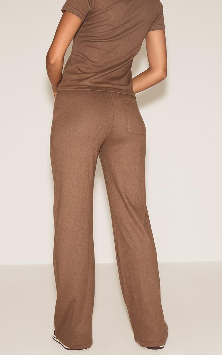 Mocha Low Rise Super Soft Skinny Flared Pants Product Image