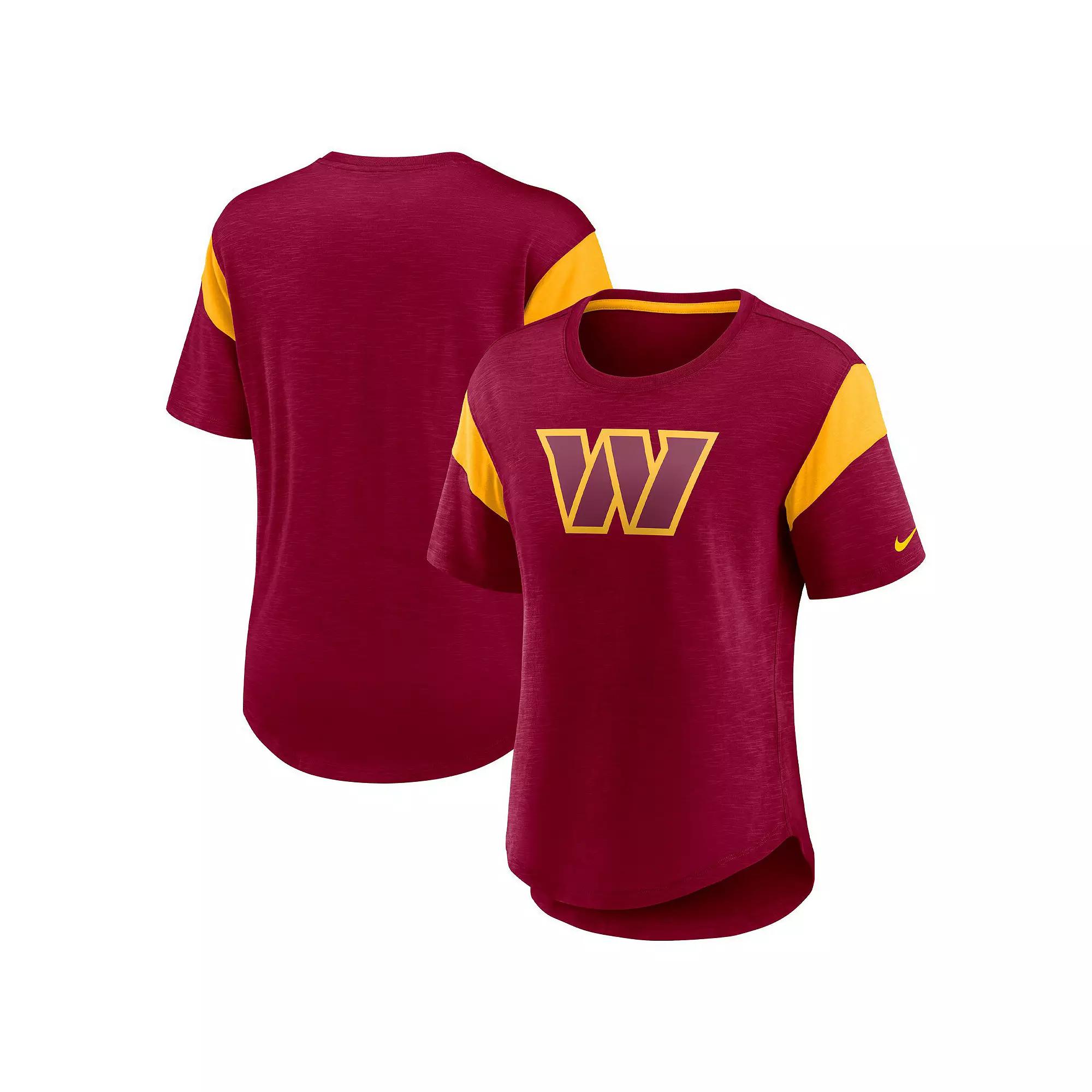 Women's Nike Burgundy Washington Commanders Primary Logo Slub Fashion Top,  Product Image