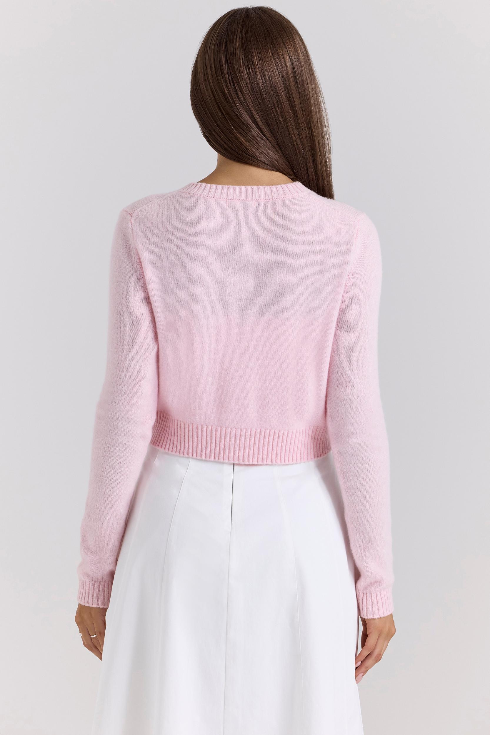 Alliana  pink cropped wool cardigan Product Image