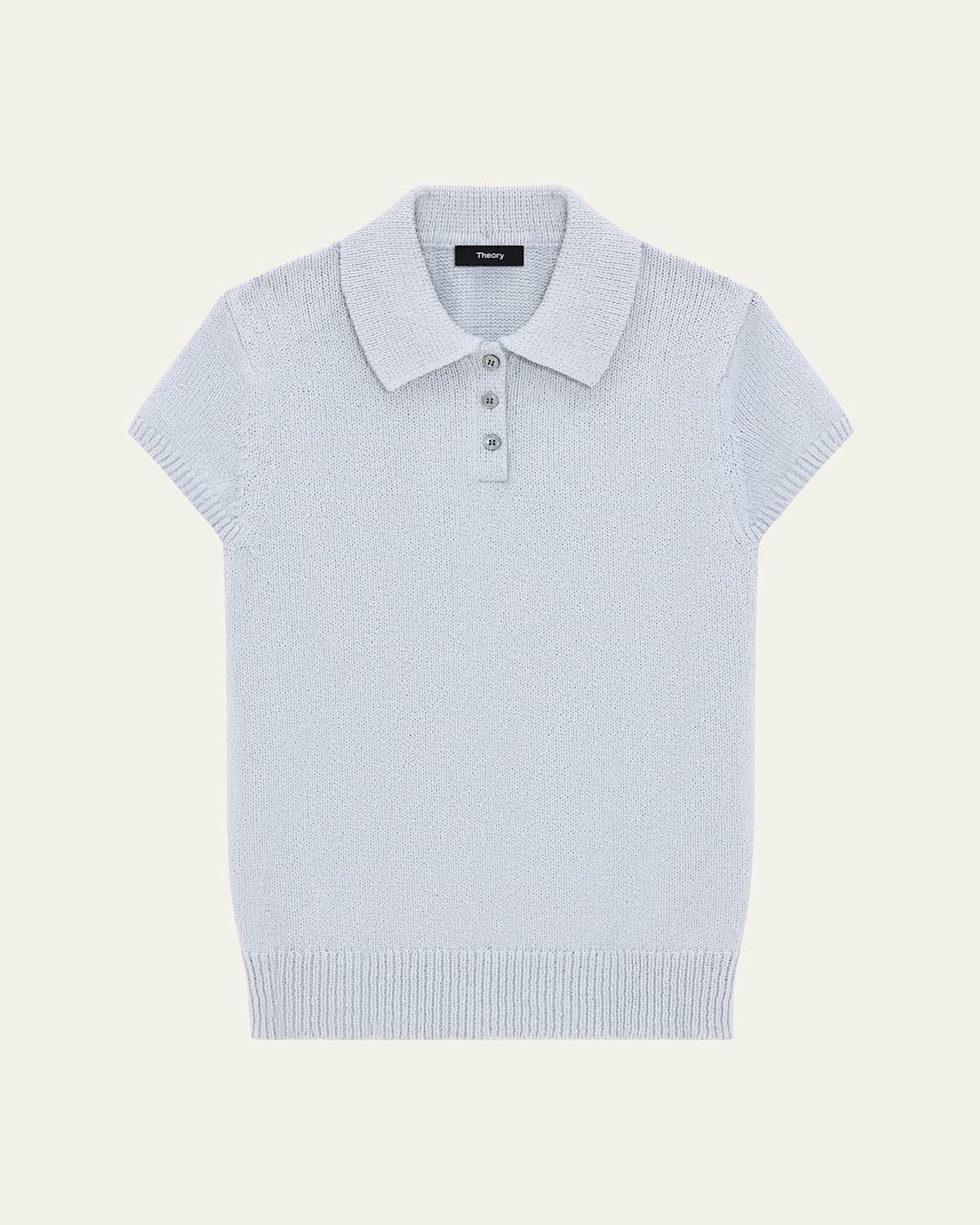Womens Knit Cotton & Wool Polo Product Image
