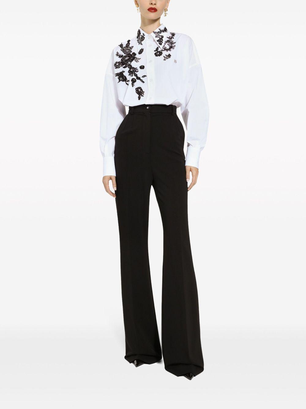 floral-lace long-sleeve shirt Product Image