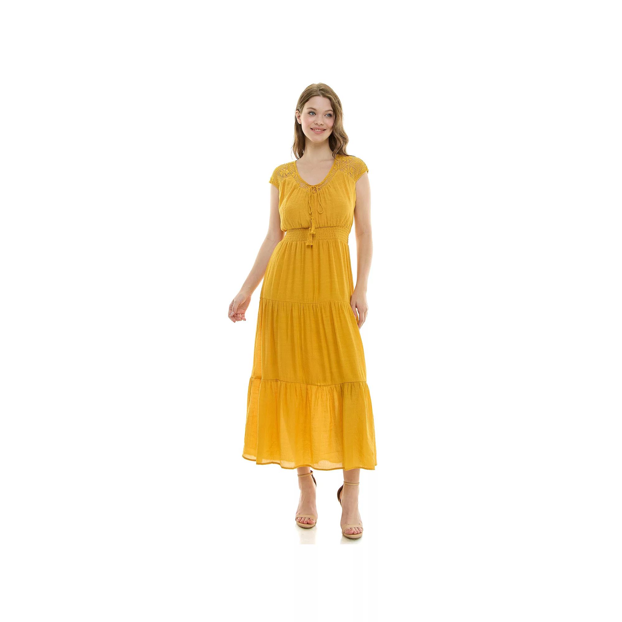 Women's Luxology Gauze Smocked Waist Maxi Dress,  Product Image