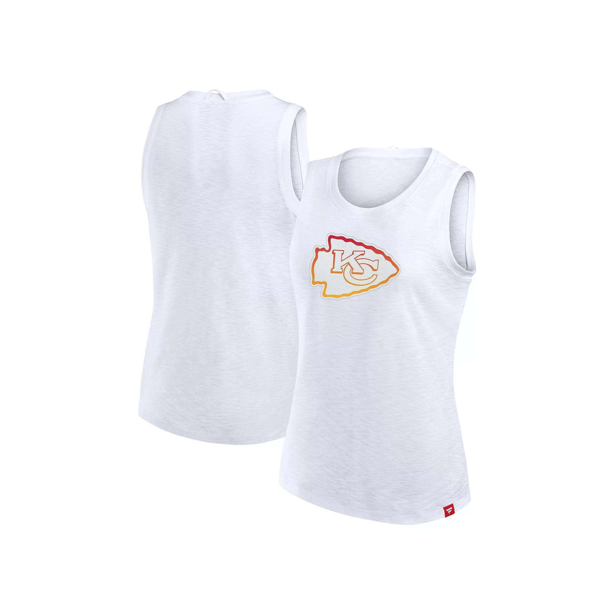 Women's Fanatics White Kansas City Chiefs Slub Tank Top,  Product Image